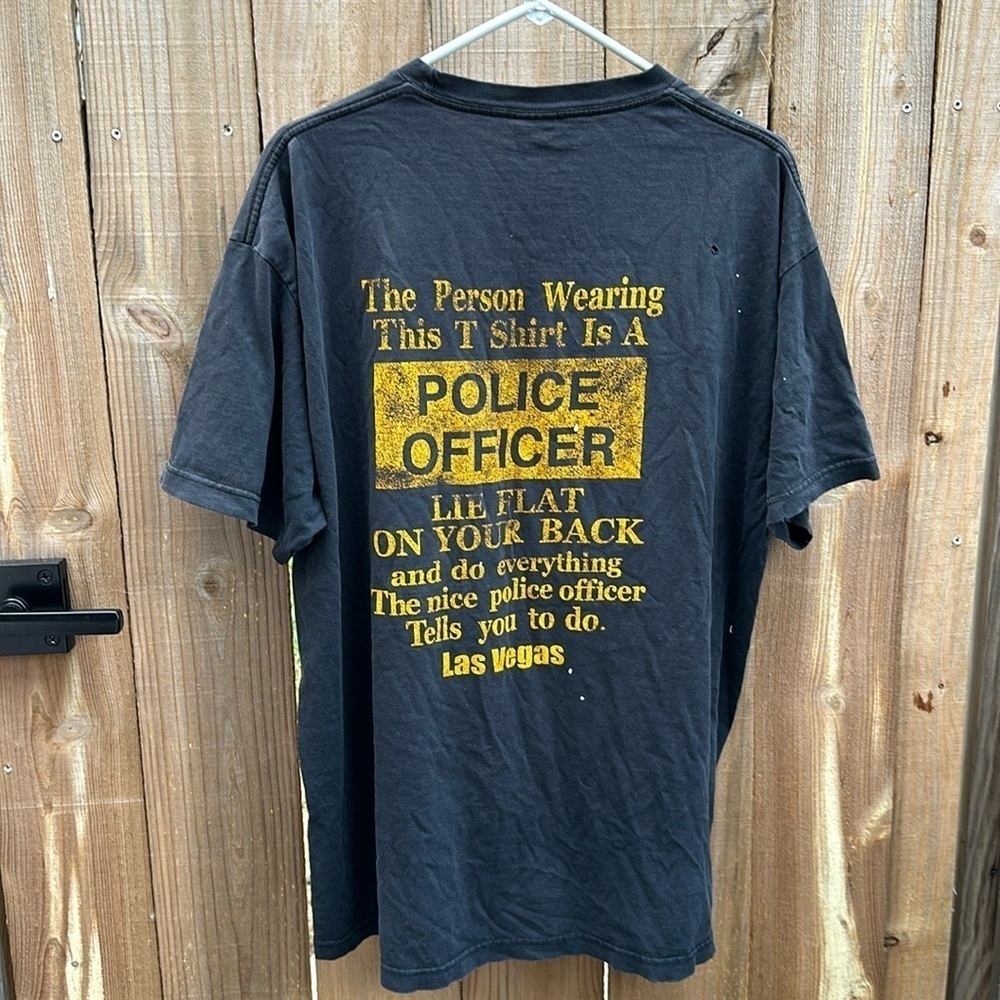 Vintage Y2K Las Vegas Police Officer SEX T-Shirt Size XL
